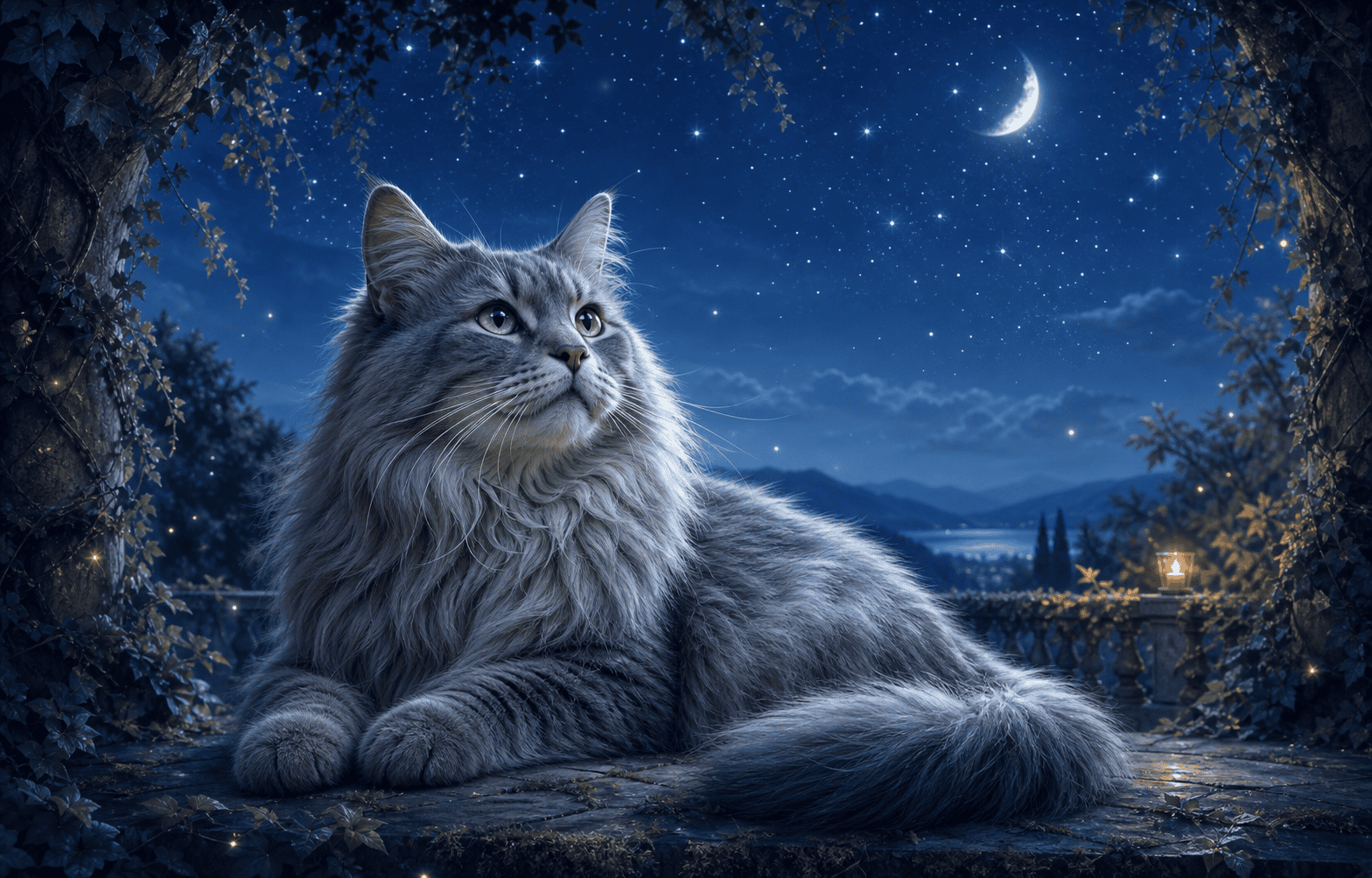Starlit Forever cat memory template